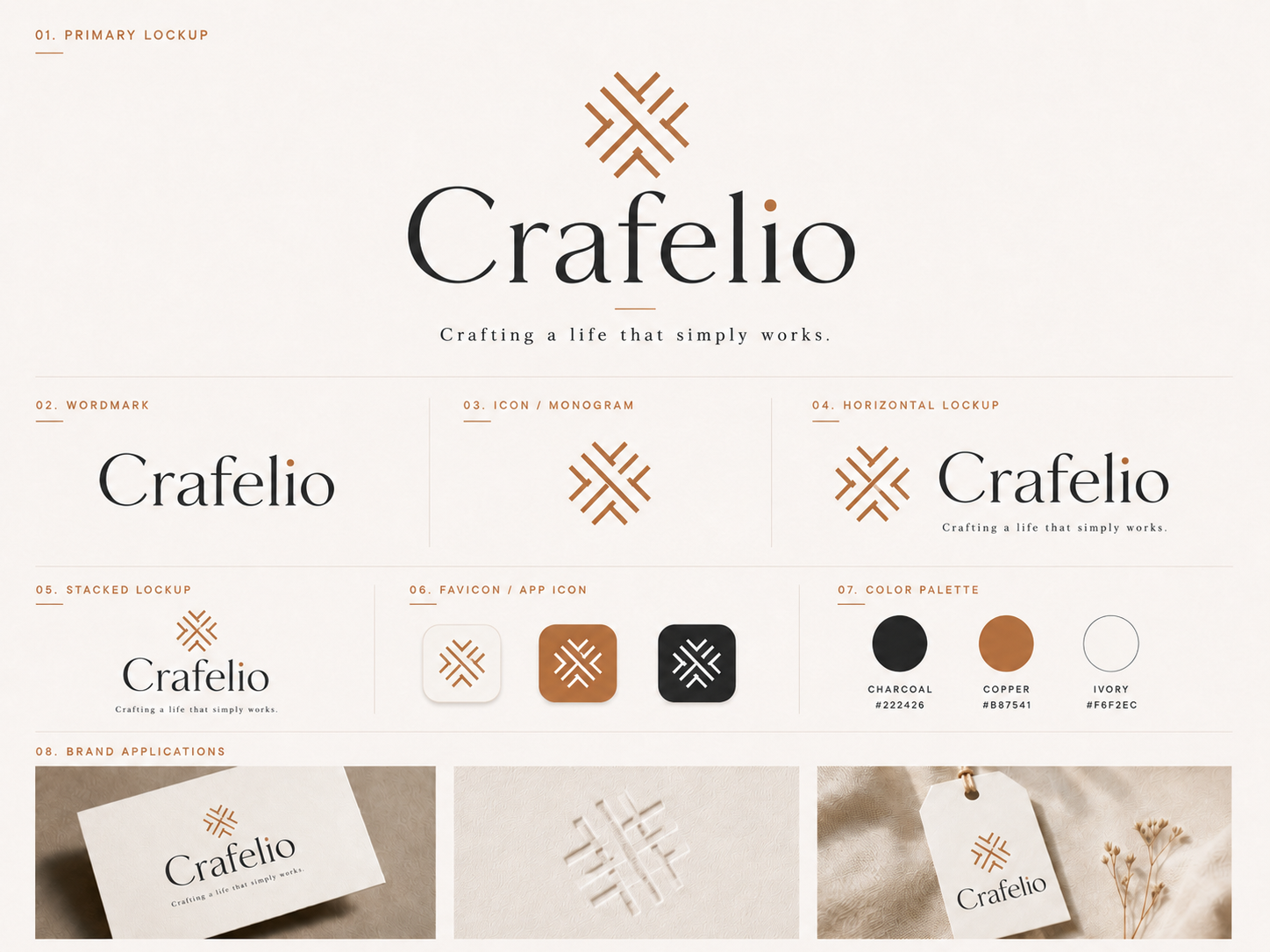 Crafelio brand identity guide preview